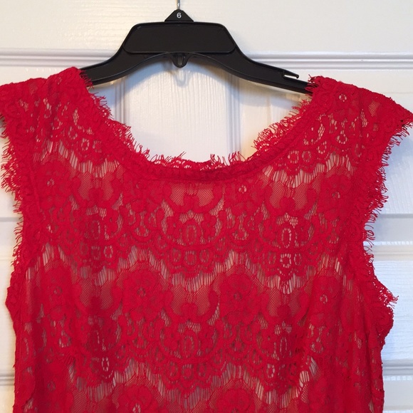 Betsy & Adam Red Evening Gown NWOT - Picture 4 of 5